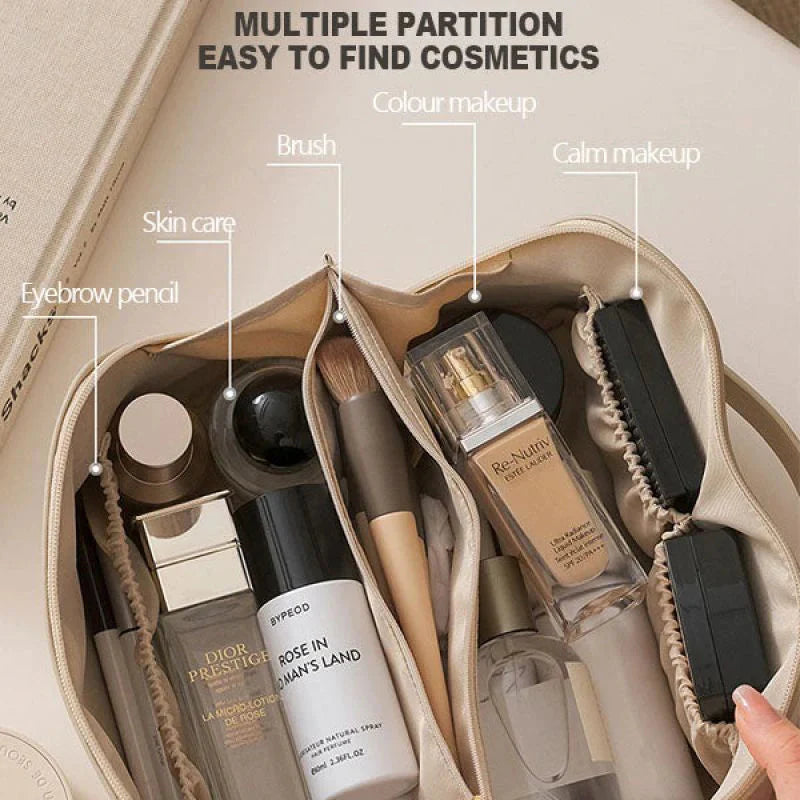 Cosmetische tas reizen groot - elegante make-up organizer voor dames met ritssluiting