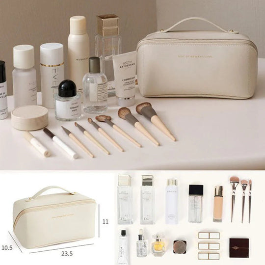 Cosmetische tas reizen groot - elegante make-up organizer voor dames met ritssluiting