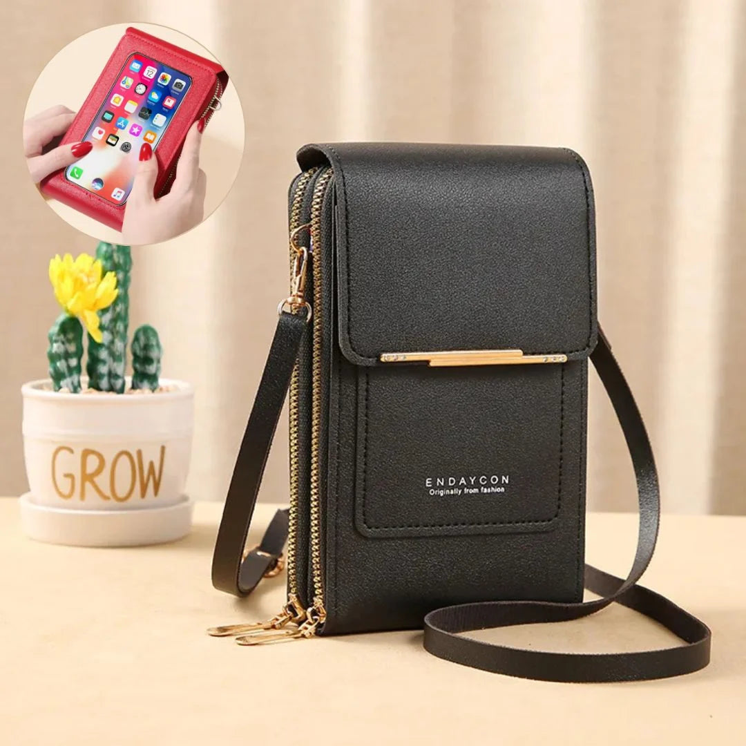 Crossbody Telefoontas Dames – PU Leer met Portemonnee & Verstelbare Band