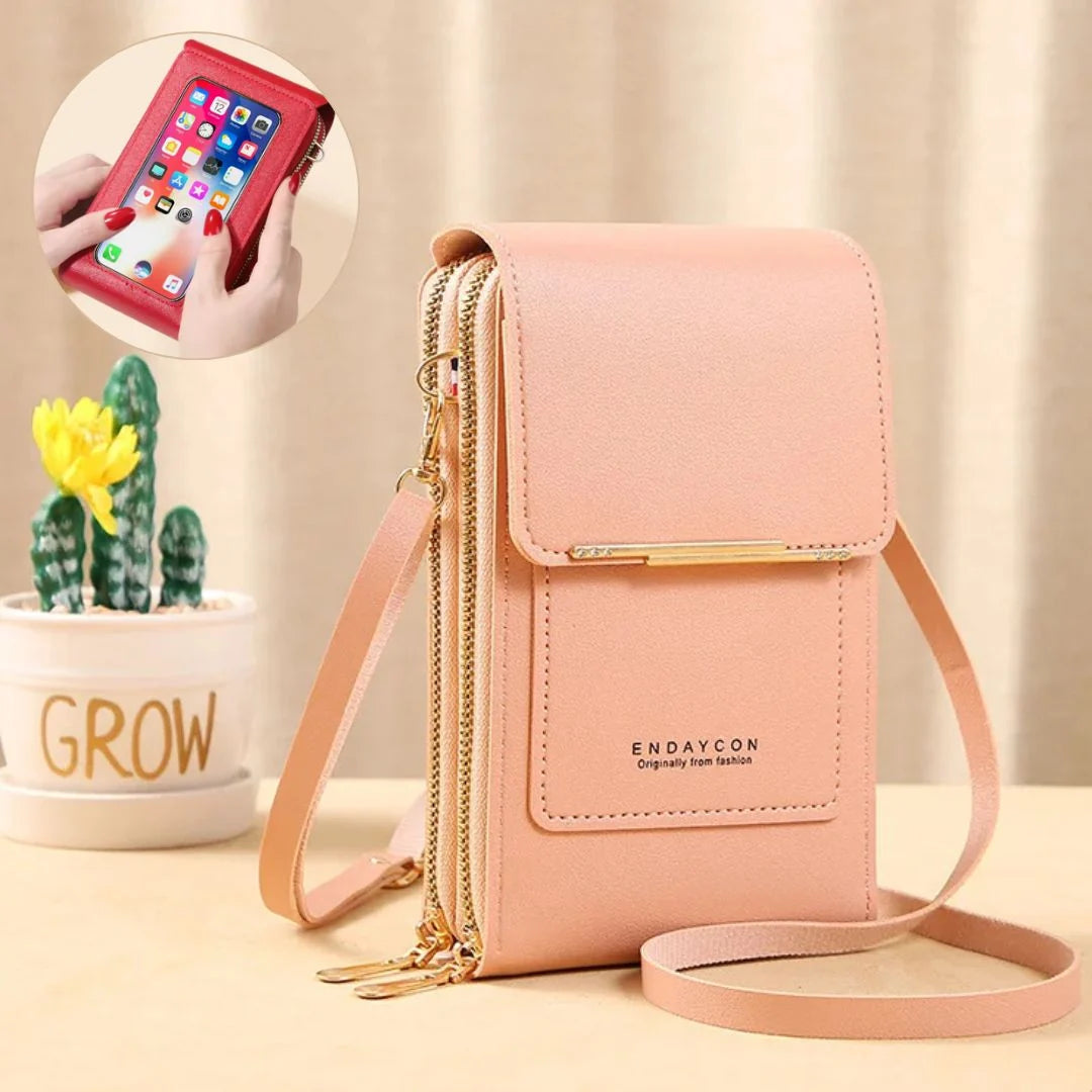 Crossbody Telefoontas Dames – PU Leer met Portemonnee &amp; Verstelbare Band