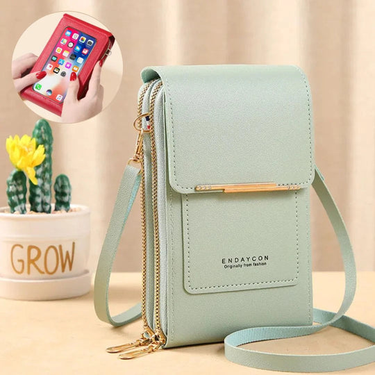 Crossbody Telefoontas Dames – PU Leer met Portemonnee &amp; Verstelbare Band