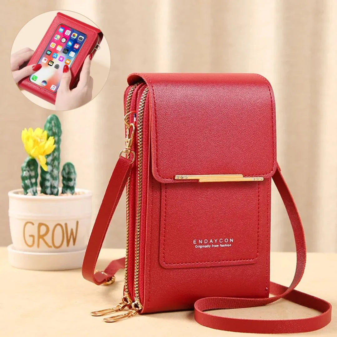 Crossbody Telefoontas voor Dames – PU Leer met Portemonnee