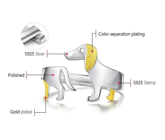 Cute Dachshund Silver Ring – Adjustable and Full of Character