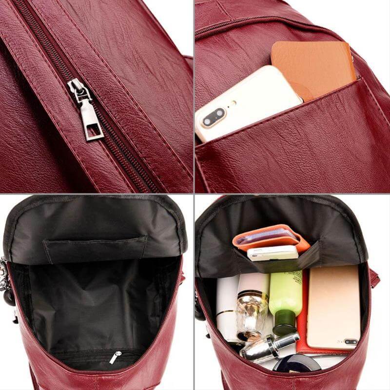 Dames Rugzak – Waterafstotend Leer, Elegant &amp; Ruim