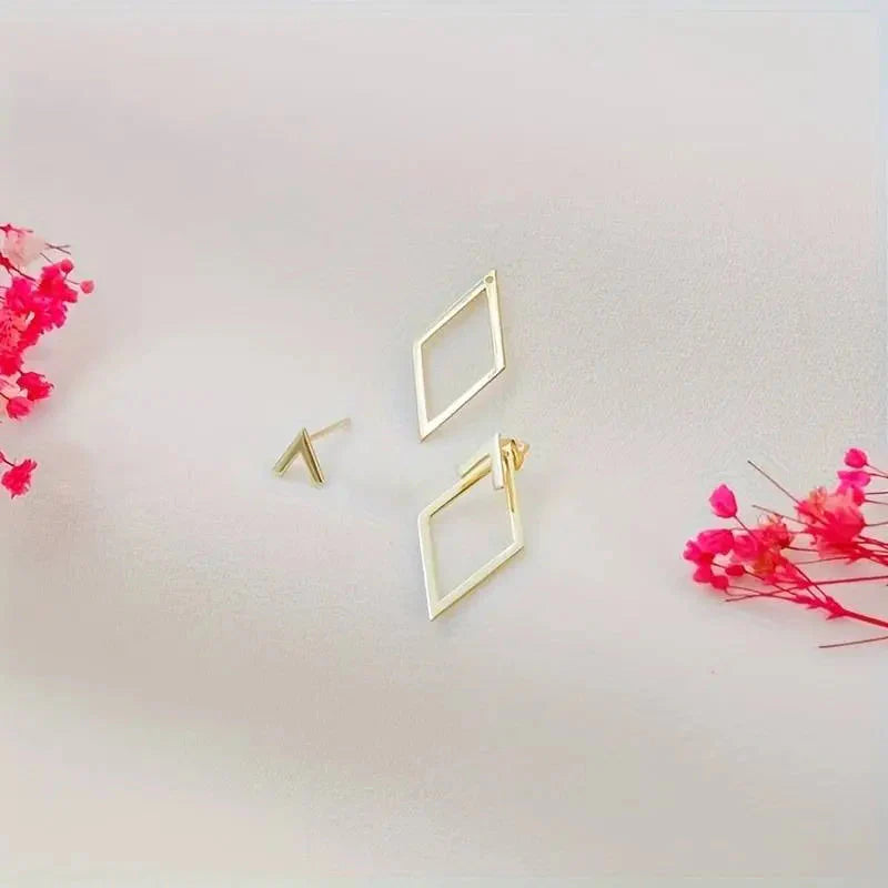 Damesoorbellen - Geometrisch ontwerp gemaakt van legering - Minimalistisch en lichtgewicht