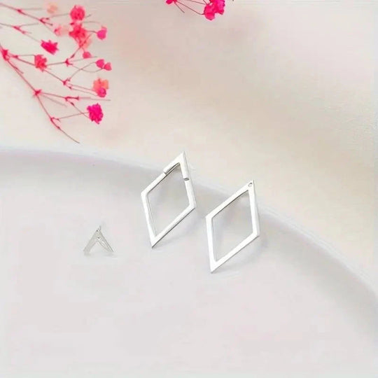 Damesoorbellen - Geometrisch ontwerp gemaakt van legering - Minimalistisch en lichtgewicht