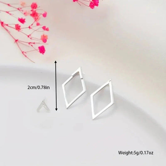 Damesoorbellen - Geometrisch ontwerp gemaakt van legering - Minimalistisch en lichtgewicht