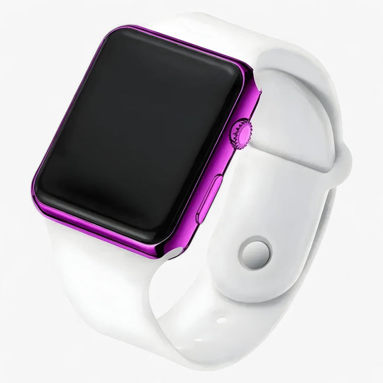 Digitaal LED Horloge – Vierkant Display met Siliconen Band