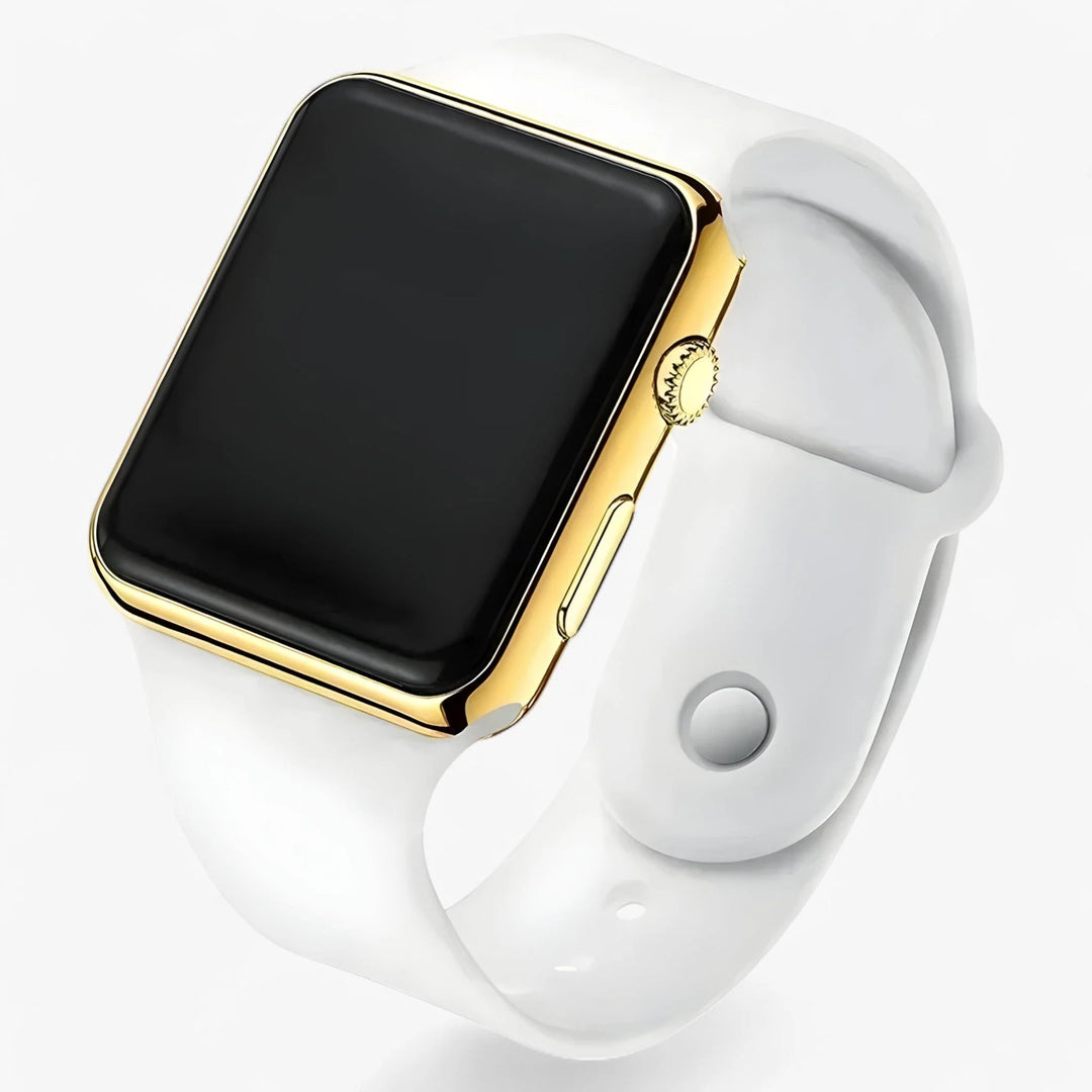 Digitaal LED Horloge – Vierkant Display met Siliconen Band