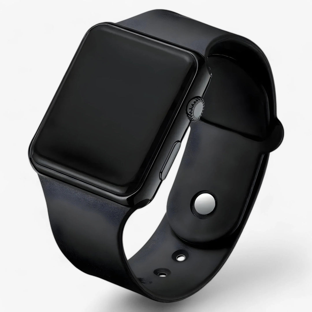 Digitaal LED Horloge – Vierkant Display met Siliconen Band