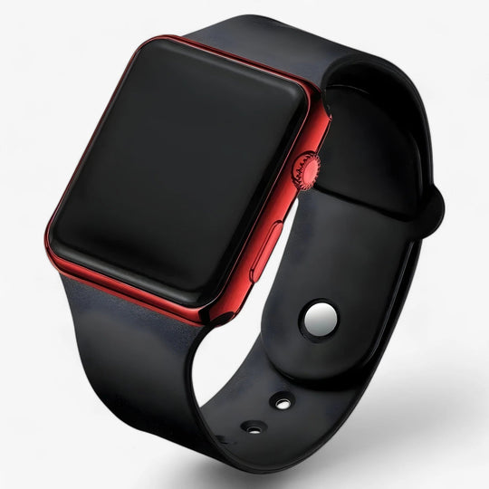 Digitaal LED Horloge – Vierkant Display met Siliconen Band