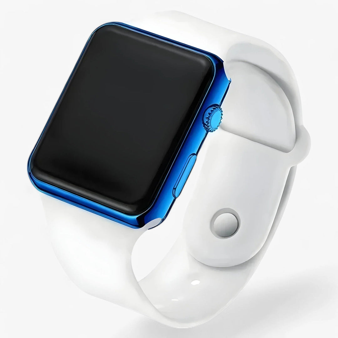 Digitaal LED Horloge – Vierkant Display met Siliconen Band