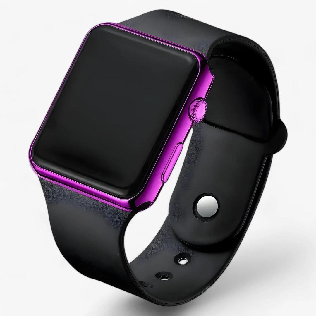Digitaal LED Horloge – Vierkant Display met Siliconen Band