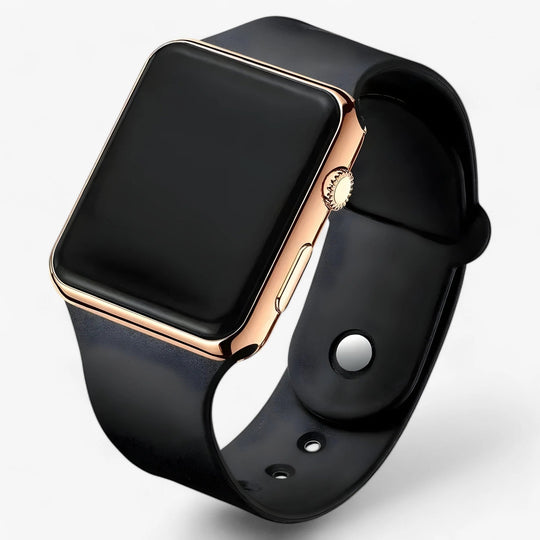 Digitaal LED Horloge – Vierkant Display met Siliconen Band