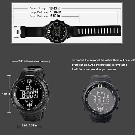 Digitaal Sporthorloge Heren – Waterdicht met Stopwatch