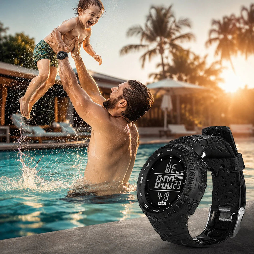 Digitaal Sporthorloge – Waterdicht &amp; Schokbestendig met LED, Alarm en Stopwatch