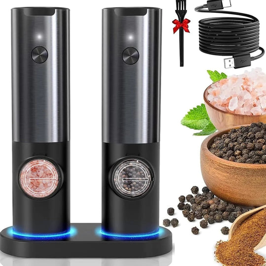Elektrische Peper- en Zoutmolen Set – Oplaadbaar met LED