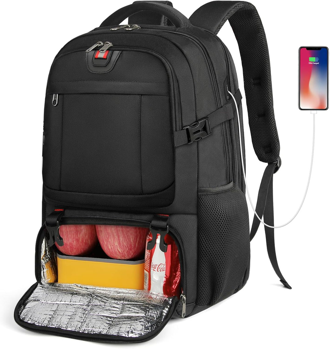 Extra grote lunch- en laptopreisrugzak met USB-oplaadpoort