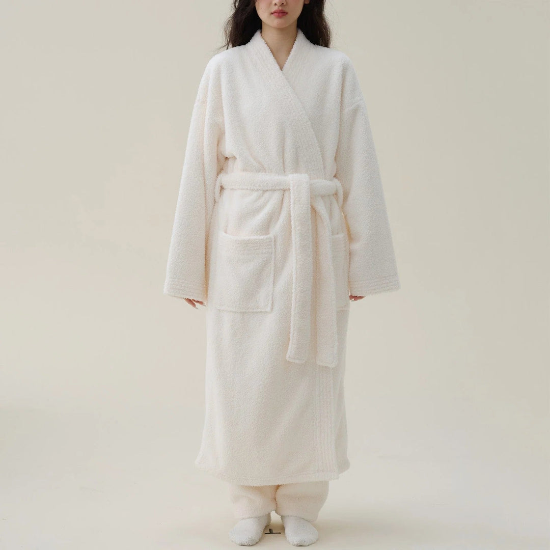 Flanellen Fleece Badjas Kimono Dames