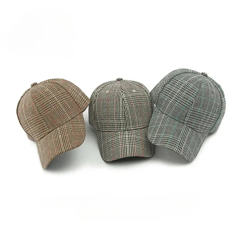 Geruite Baseball Cap met Zonbescherming - Gestructureerde Pet