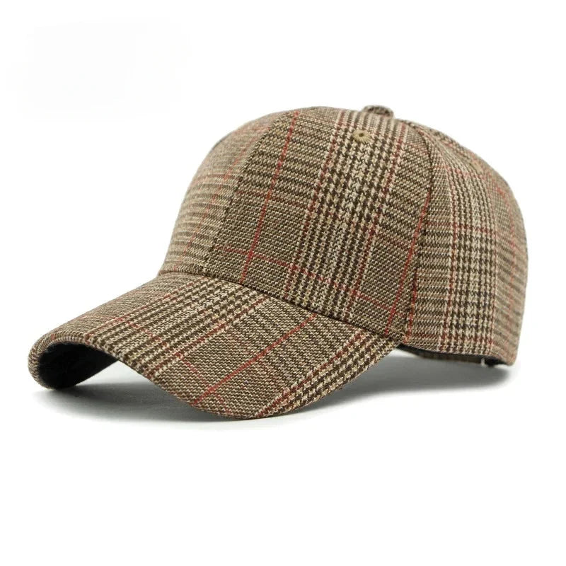 Geruite Baseball Cap met Zonbescherming - Gestructureerde Pet