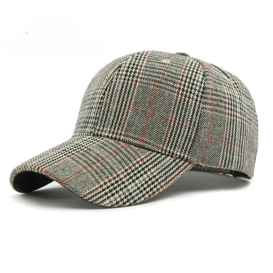 Geruite Baseball Cap met Zonbescherming - Gestructureerde Pet