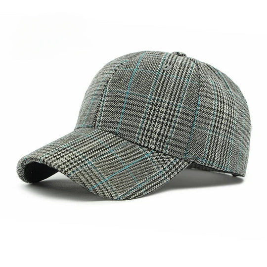 Geruite Baseball Cap met Zonbescherming - Gestructureerde Pet