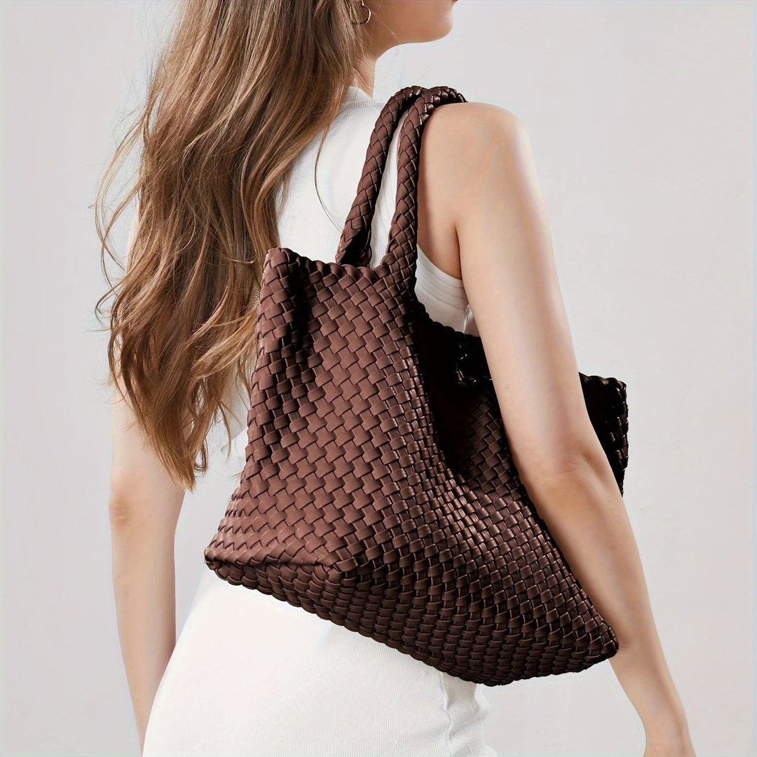 Gevlochten Shopper Kunstleer – Ruime Dames Tas met Tijdloos Design