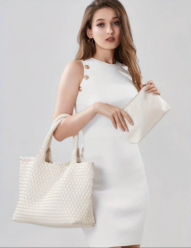 Gevlochten Shopper Kunstleer – Ruime Dames Tas met Tijdloos Design