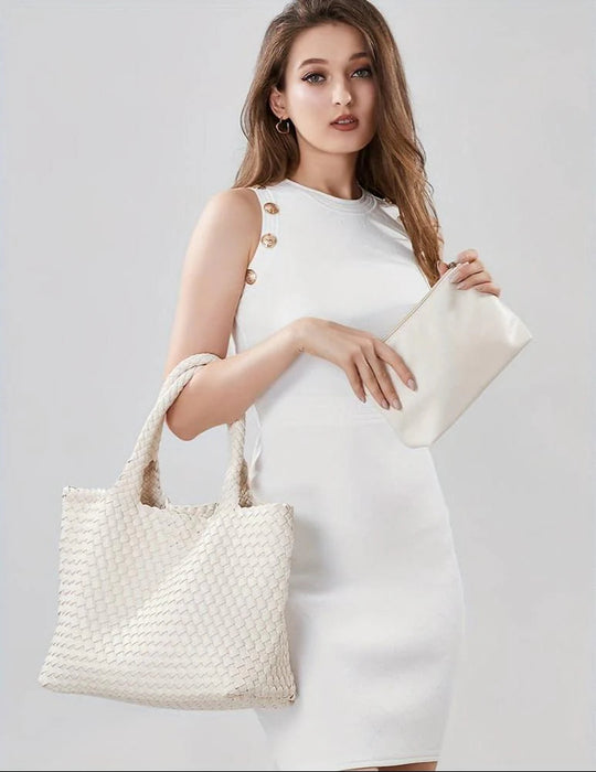 Gevlochten Shopper Kunstleer – Ruime Dames Tas met Tijdloos Design