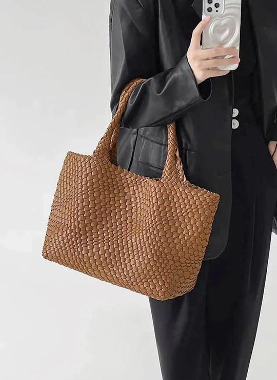 Gevlochten Shopper Kunstleer – Ruime Dames Tas met Tijdloos Design