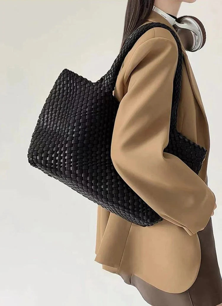Gevlochten Shopper Kunstleer – Ruime Dames Tas met Tijdloos Design