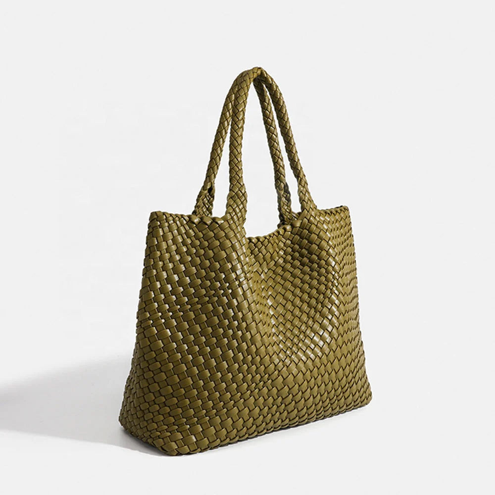 Gevlochten Shopper Kunstleer – Ruime Dames Tas met Tijdloos Design