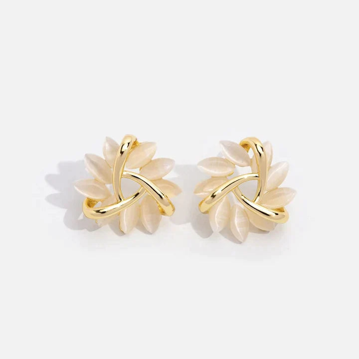 Earrings - Elegant Opal Petal Design