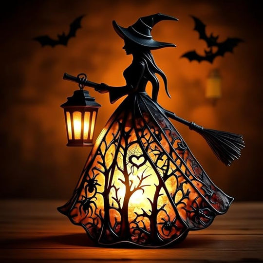 Halloween Lantaarn – Sfeerlamp met Heksendesign