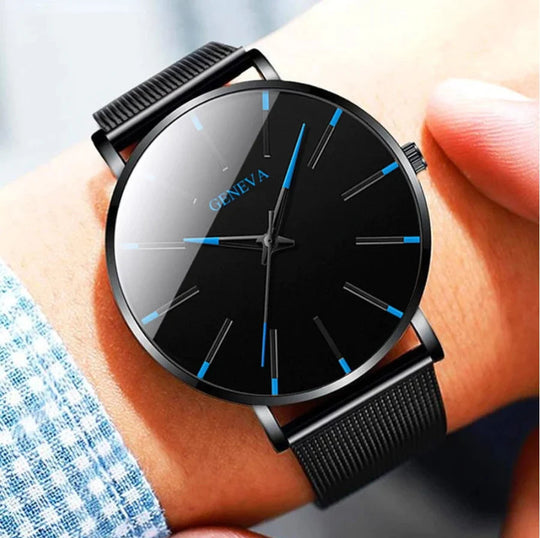 Heren Horloge – Minimalistisch met Zwarte Wijzerplaat