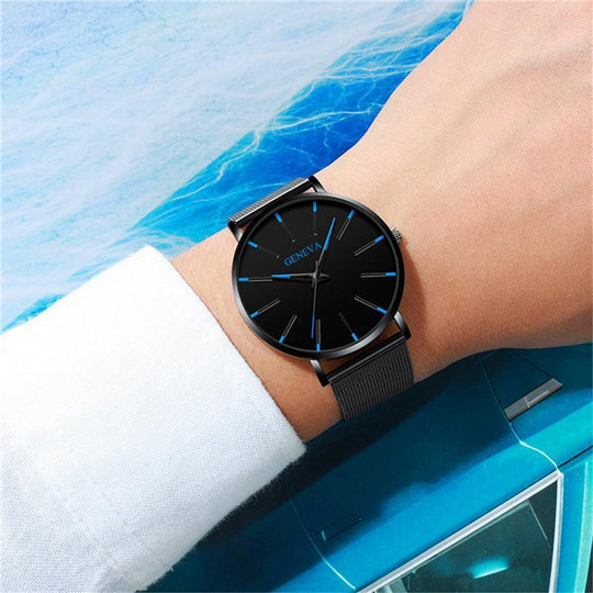 Heren Horloge – Minimalistisch met Zwarte Wijzerplaat