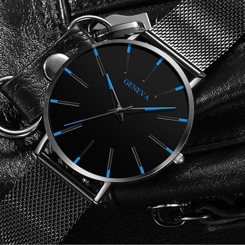 Heren Horloge – Minimalistisch met Zwarte Wijzerplaat