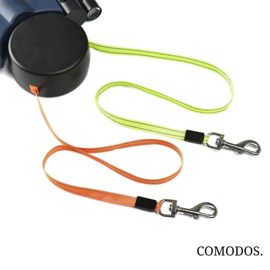 Hondenriem Duo - Uitrekbare Riem voor Twee Honden met LED Verlichting