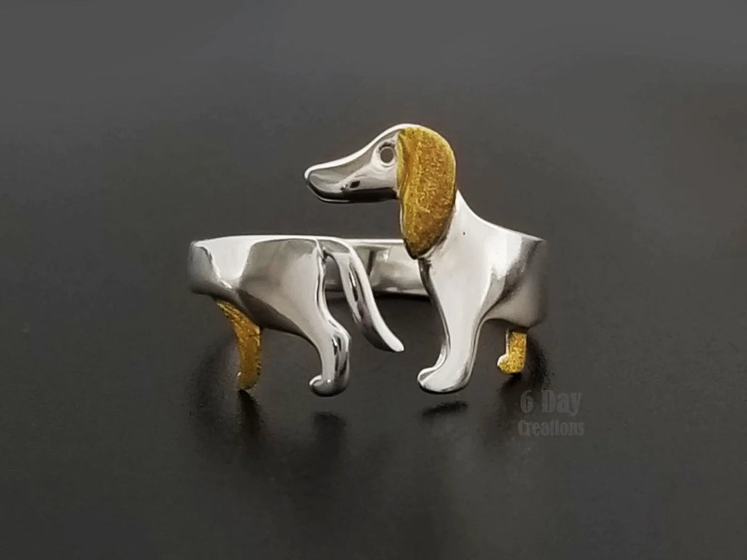 Cute Dachshund Silver Ring – Adjustable and Full of Character