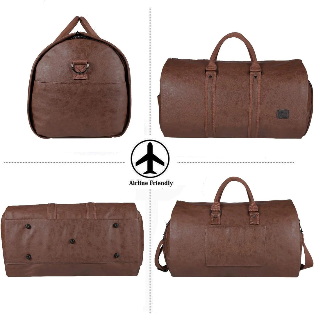 Kledingtas Weekendtas 2-in-1 – PU Leer, Handbagage
