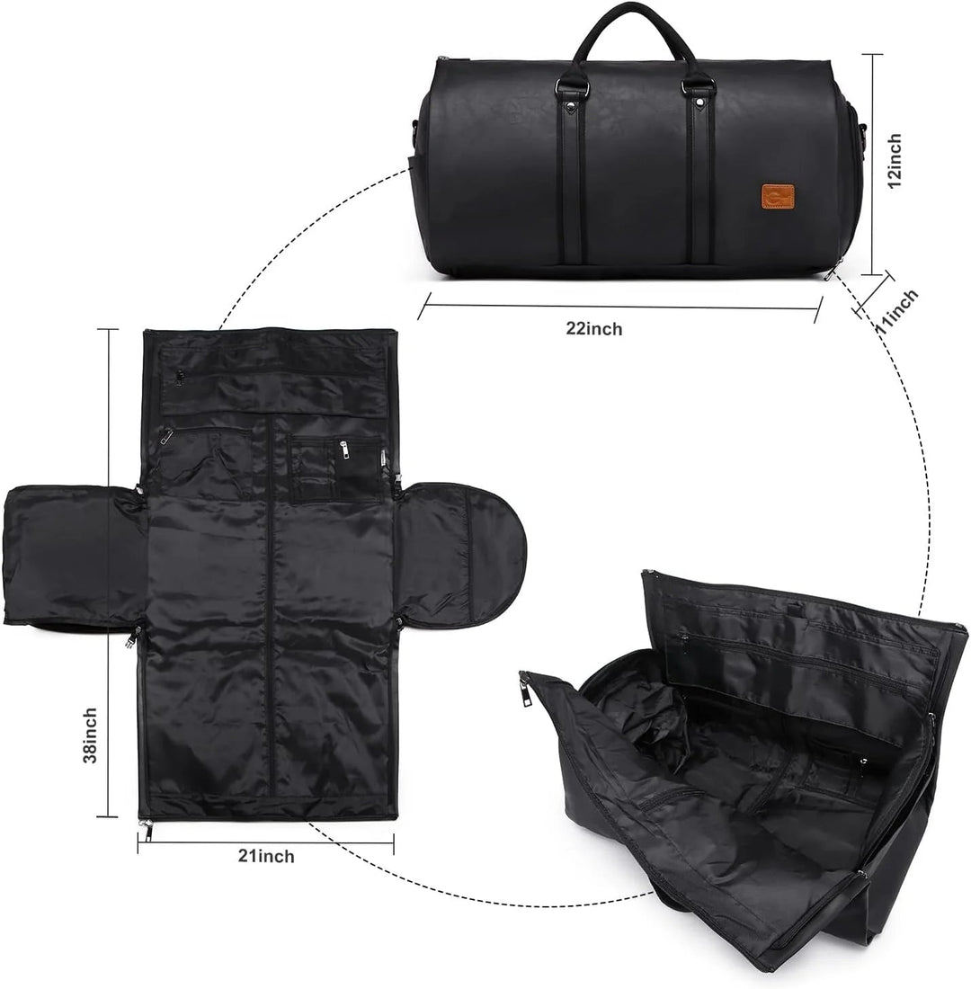 Kledingtas Weekendtas 2-in-1 – PU Leer, Handbagage