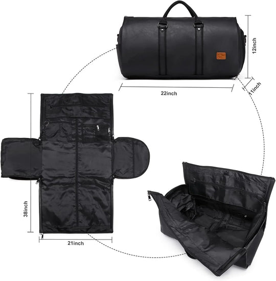 Kledingtas Weekendtas 2-in-1 – PU Leer, Handbagage