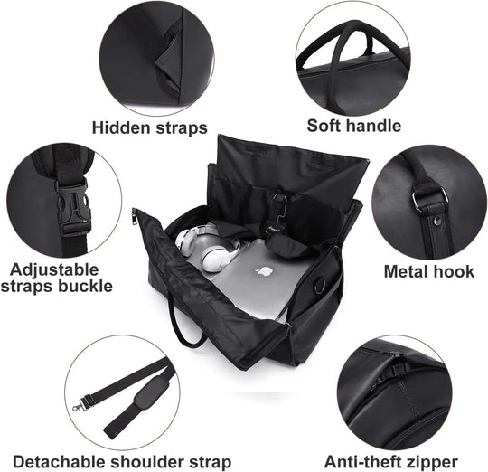 Kledingtas Weekendtas 2-in-1 – PU Leer, Handbagage