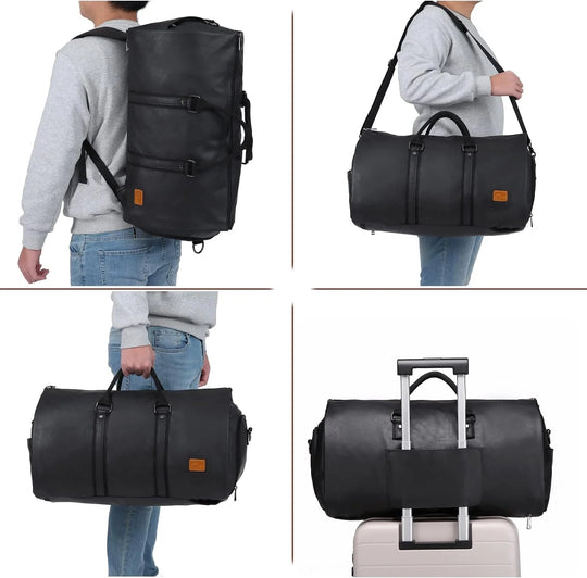 Kledingtas Weekendtas 2-in-1 – PU Leer, Handbagage