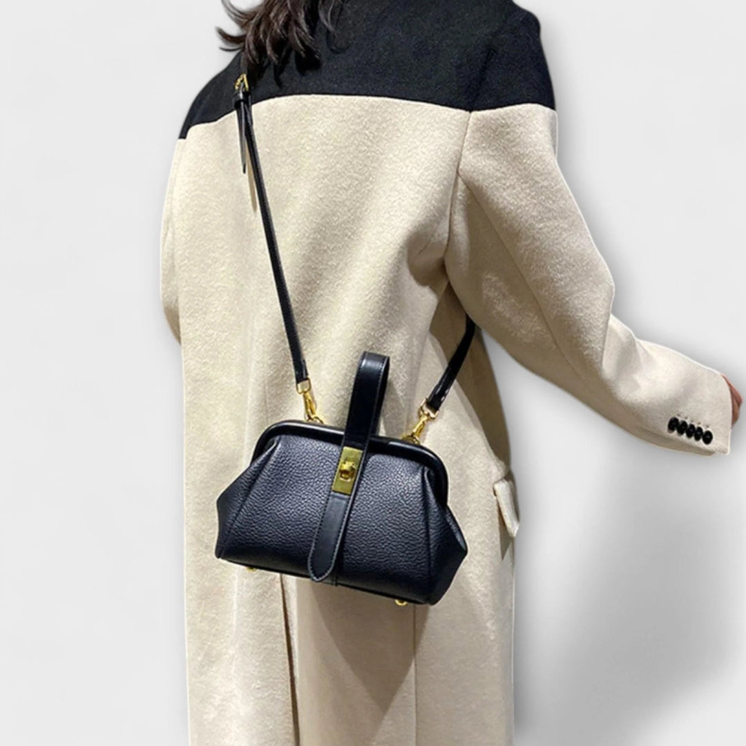 Leren Mini Handtas Dames – Bruin met Draaisluiting