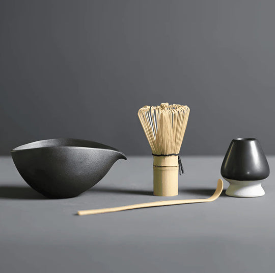 Matcha-set van Keramiek en Bamboe – 4-delig – Japans Theeset