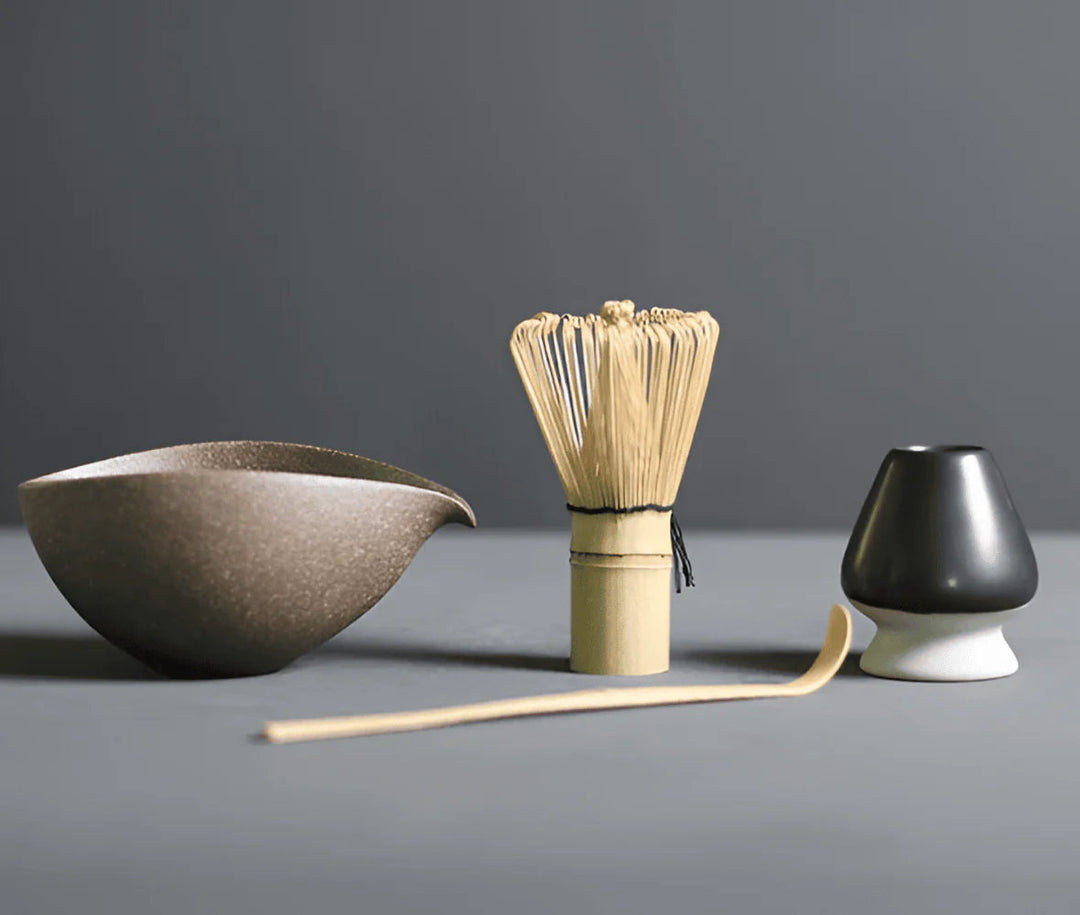 Matcha-set van Keramiek en Bamboe – 4-delig – Japans Theeset