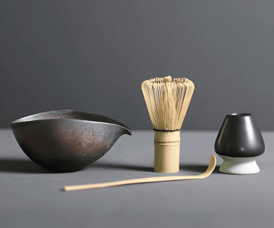 Matcha-set van Keramiek en Bamboe – 4-delig – Japans Theeset