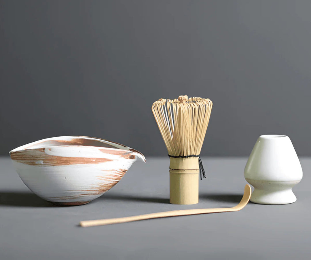 Matcha-set van Keramiek en Bamboe – 4-delig – Japans Theeset